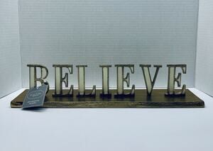 St. Nicholas Square Believe Table Decoration In Gold Plated Enamel
